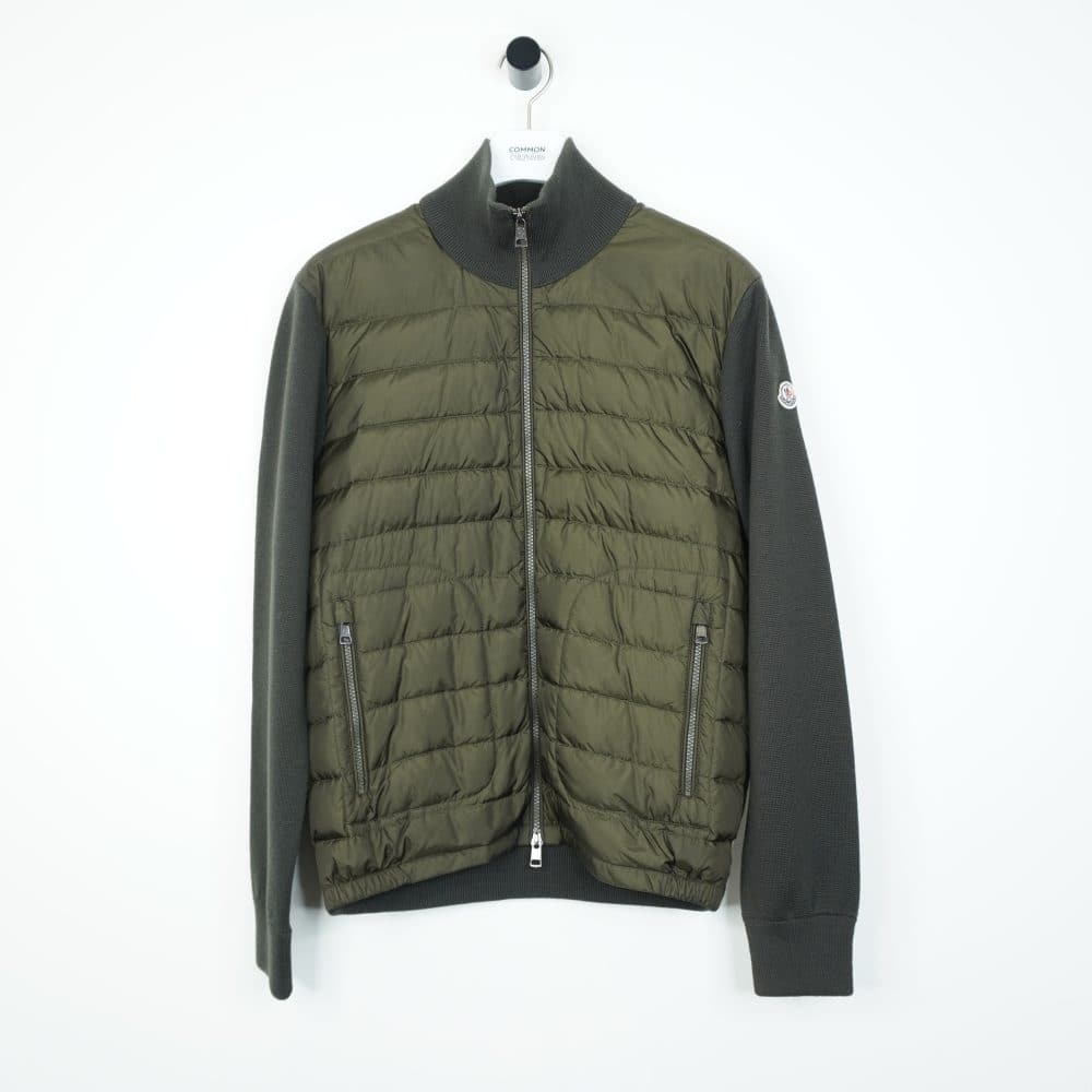 Moncler Khaki Tricot Cardigan Overshirt